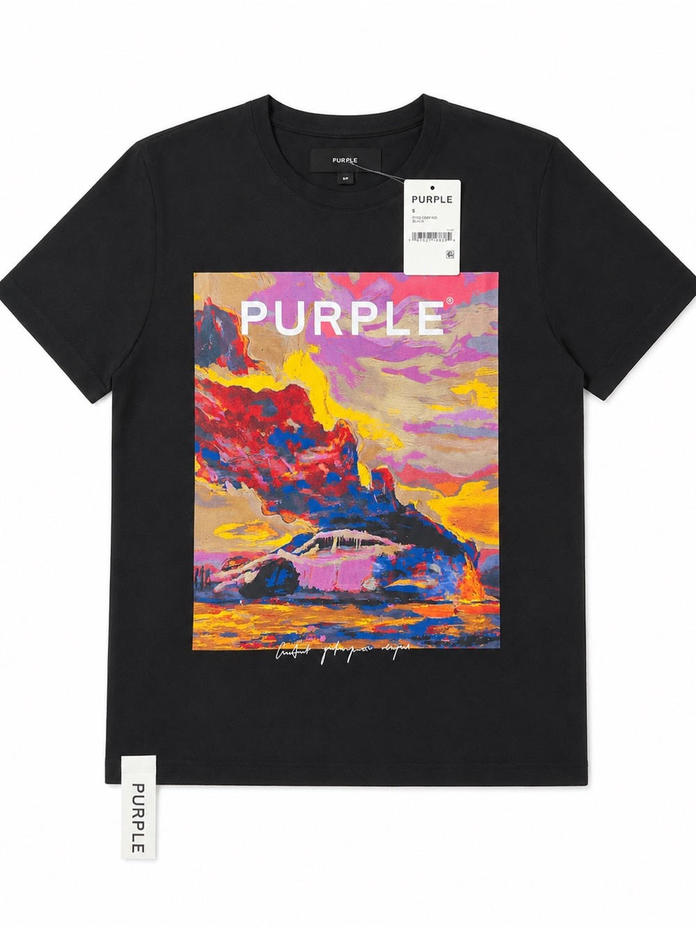 Purple Brand Vibrant Inferno Tee – Black.